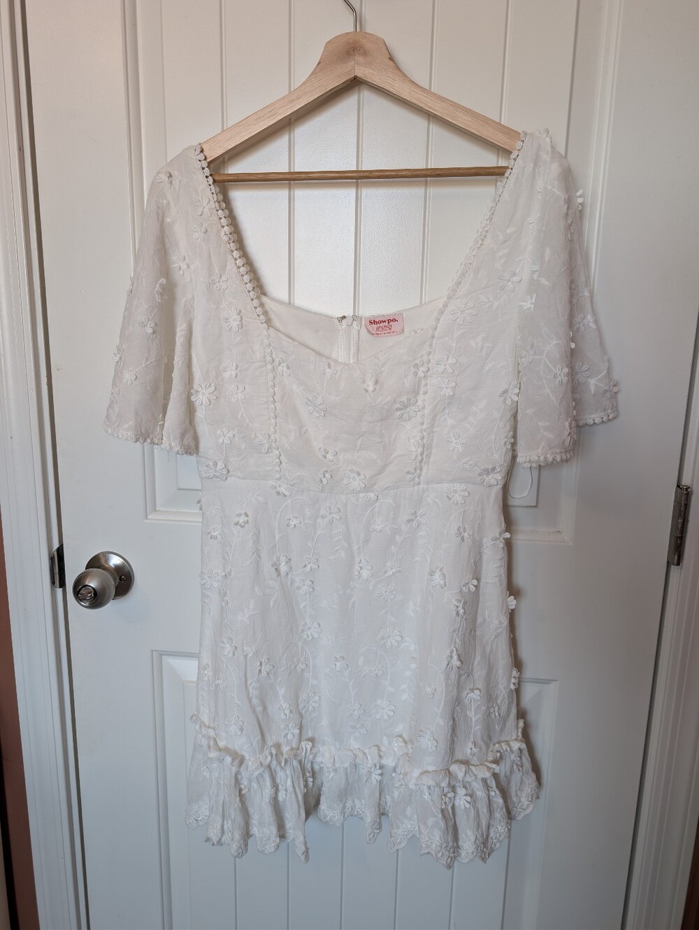 Showpo. Fancy A Spritz Square Neck Floral Mini Dress W8 White/Off White